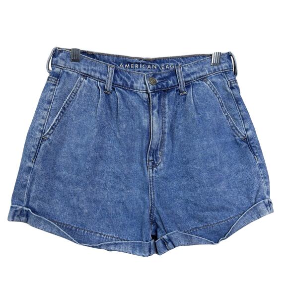 American Eagle Outfitters Mom Shorts Denim Jean High Waist Rise Women's Size 2 - Picture 1 of 7
